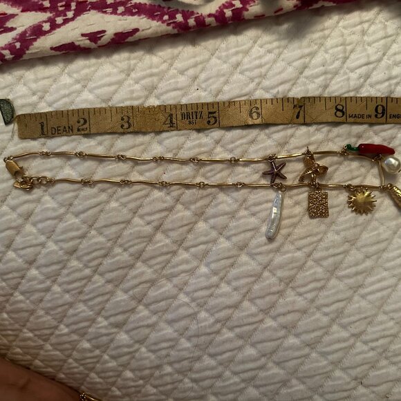 NWT ZARA 2024 3-Pack of Multi-Charm Necklaces Long Gold-Color/Colorful 1856/070 - Picture 8 of 9